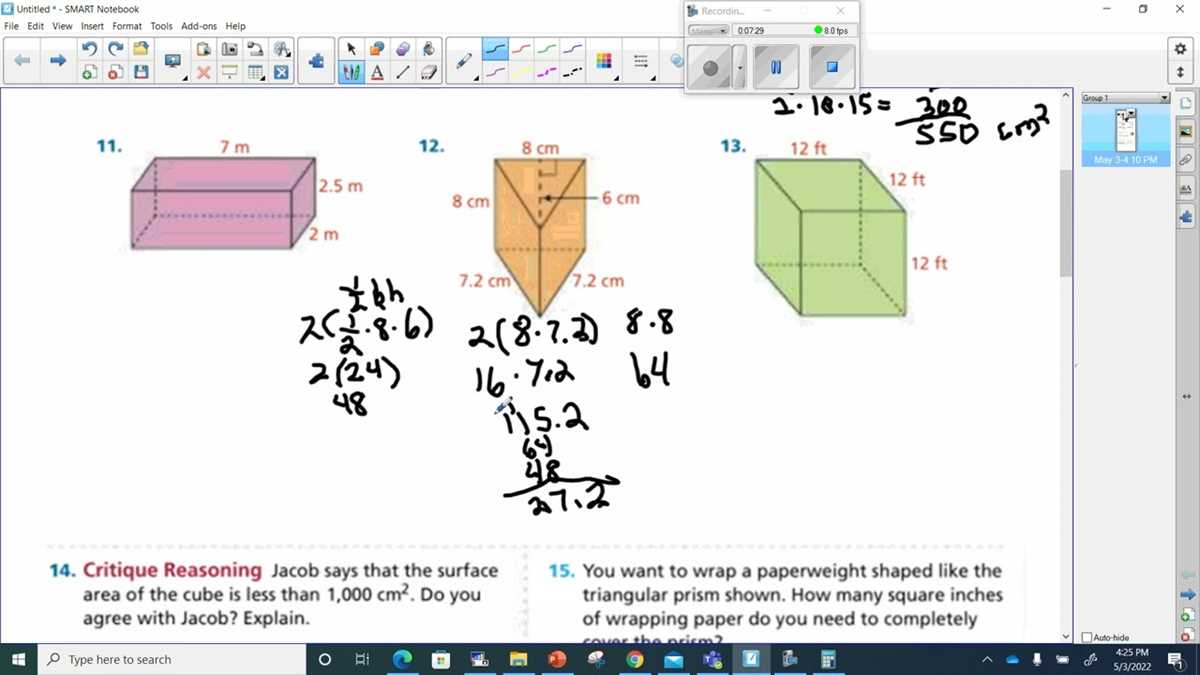 lesson 6 reteach surface area of prisms answer key