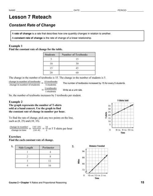 lesson 7 reteach discount answer key