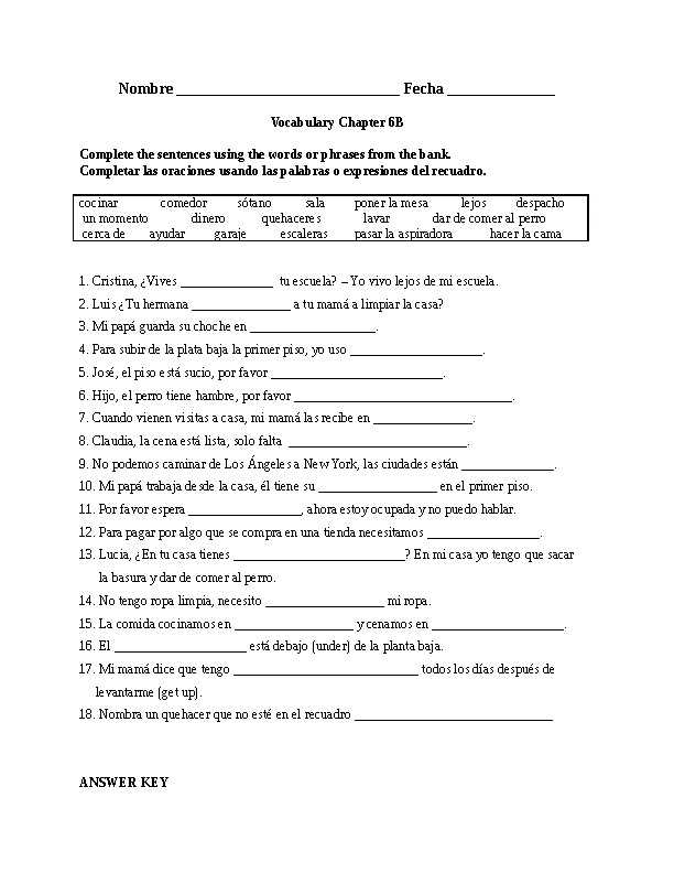 lesson 7 vocabulary exercise 3 answer key