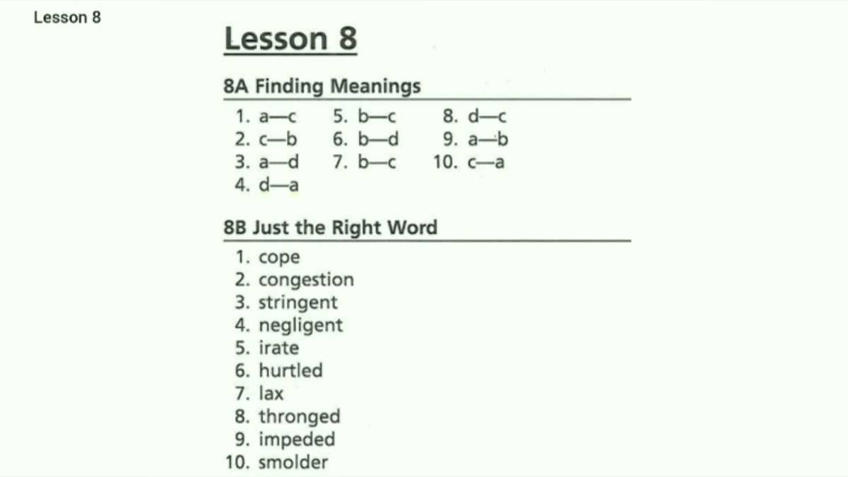 lesson 7 vocabulary power plus answer key