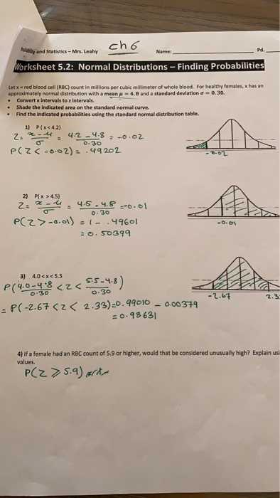 lesson 9 4 normal distributions answer key