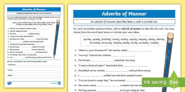 lesson 9 adverbs answer key