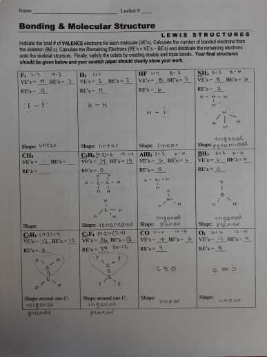 lewis structures chem worksheet 9 4 answer key