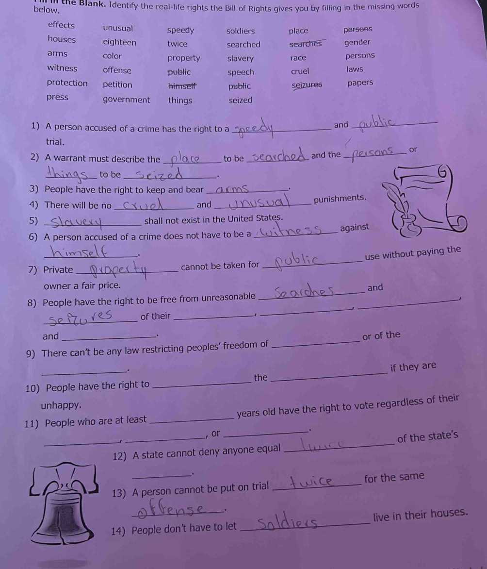 life without rights for the accused answer key