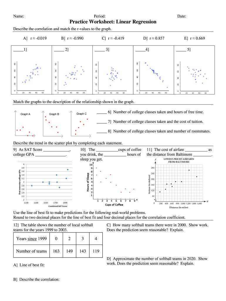 linear regression worksheet day 3 answer key linear regression worksheet day 3 answer key