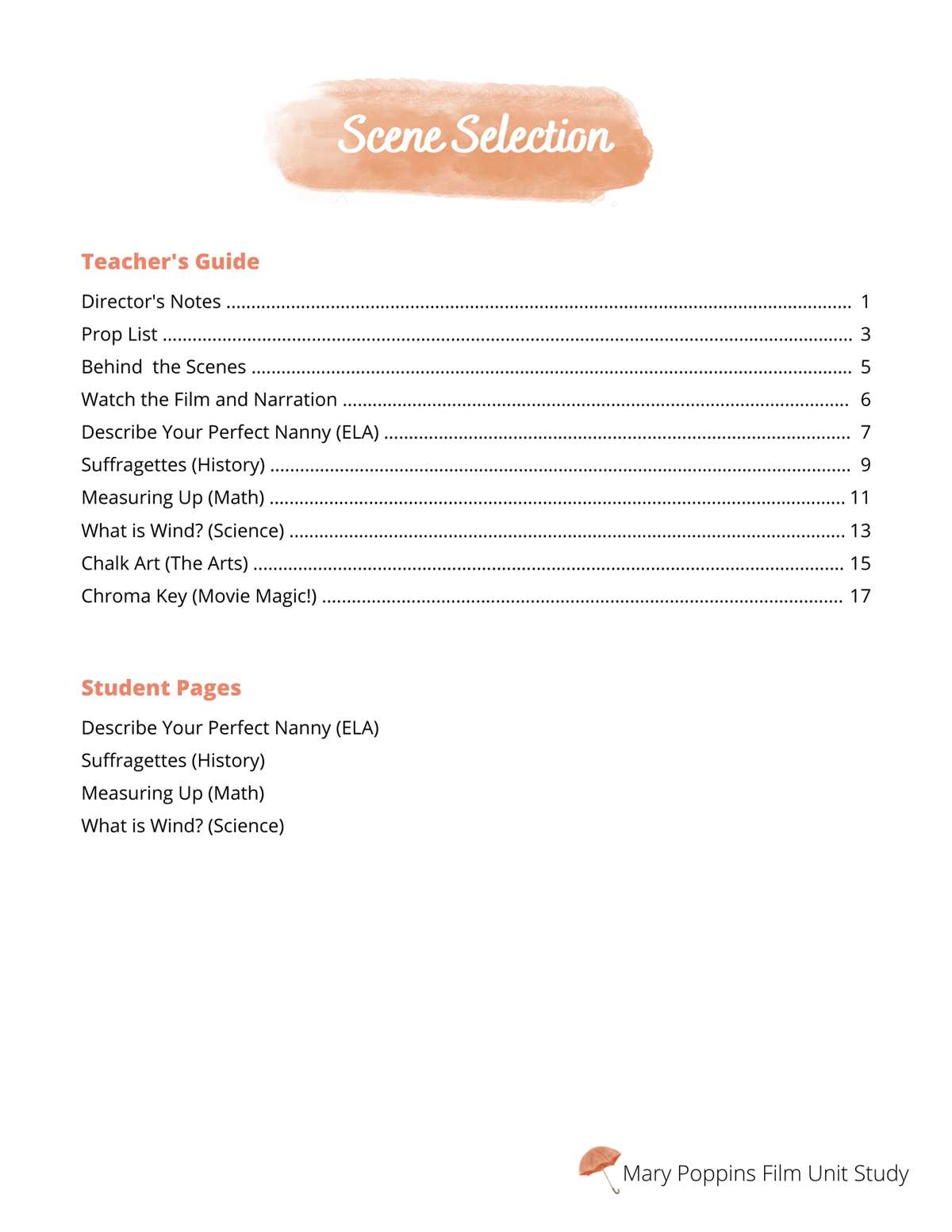 mary poppins movie guide answer key