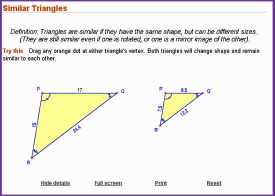 math 10 similar triangles word problems answer key