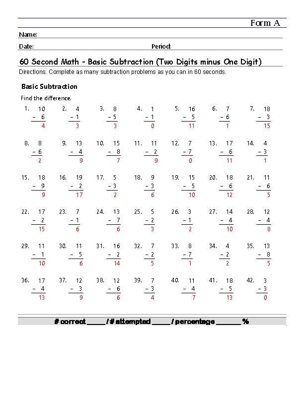 math drills.com answers key