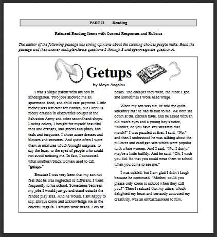 mcas practice test english language arts grade 8 answer key