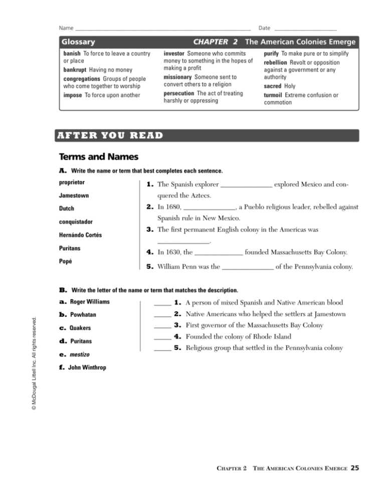 mcdougal littell the americans answer key