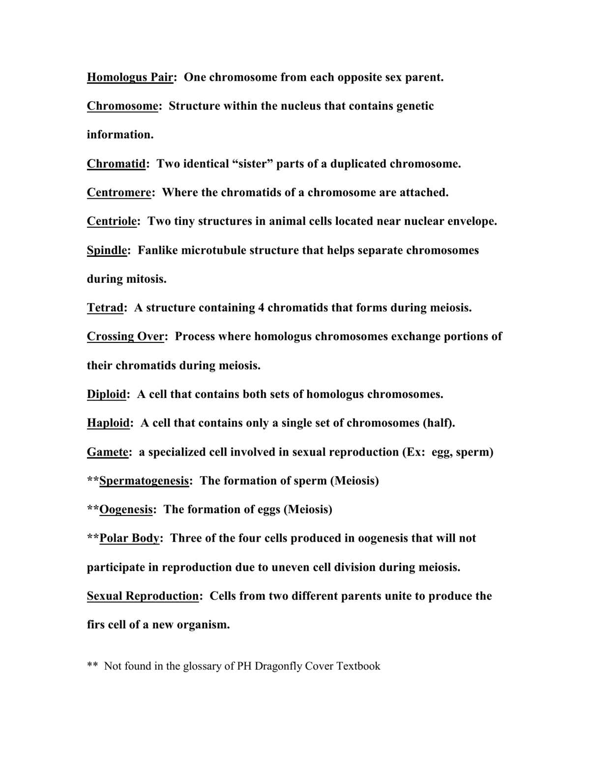 meiosis vocabulary review the key terms answer key