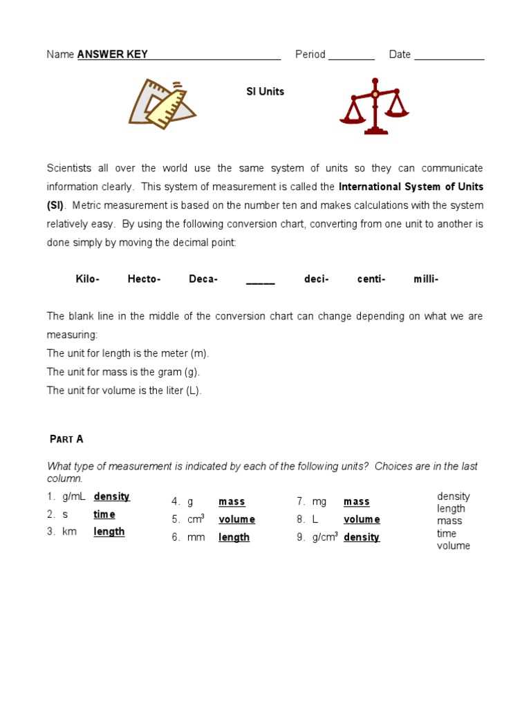 metrics and measurement worksheet answers key instructional fair inc
