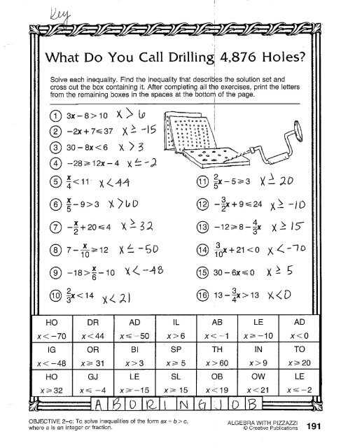 middle school math with pizzazz book d answer key e 11 middle school math with pizzazz book d answer key e 11