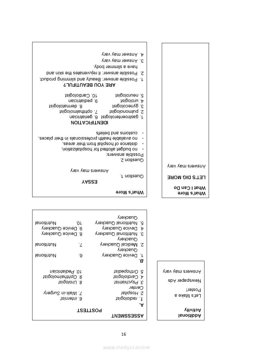 module in mapeh grade 10 pe and health answer key