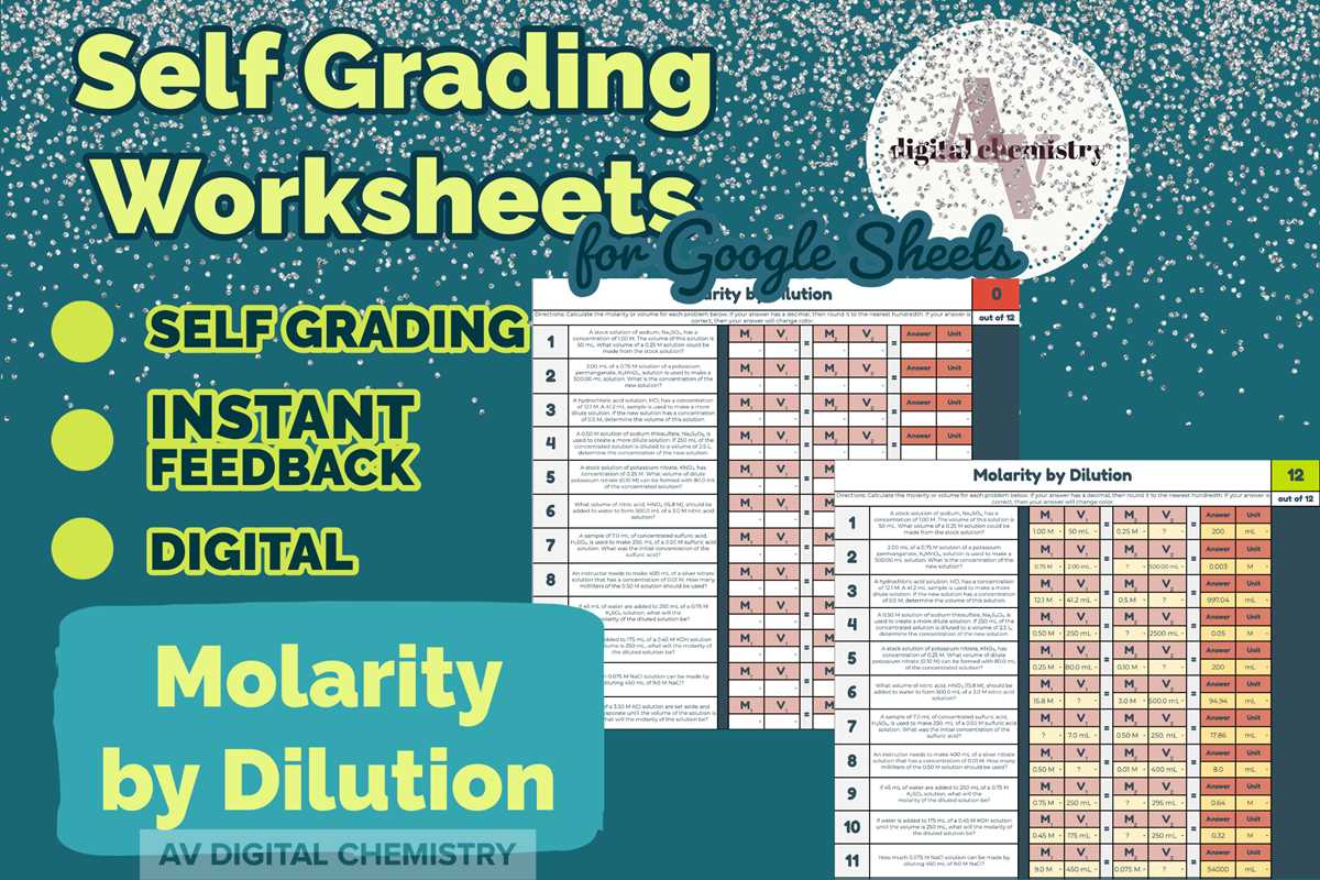 molarity and dilution worksheet answer key