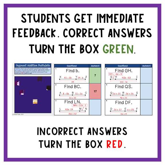 ms menard geometry segment addition answer key