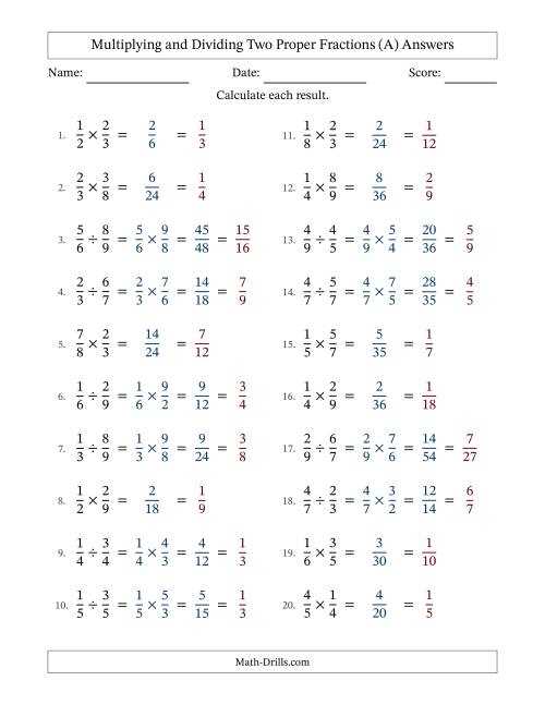 multiplying and dividing fractions worksheet with answer key