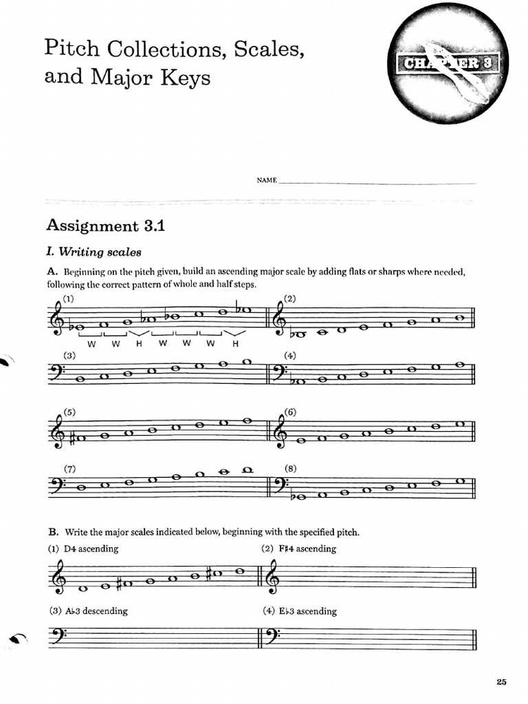 music theory worksheet 19 degrees of the scale answer key