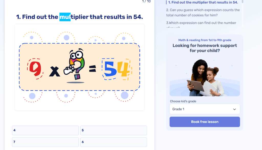 my homework lesson 10 multiply by two digit numbers answer key