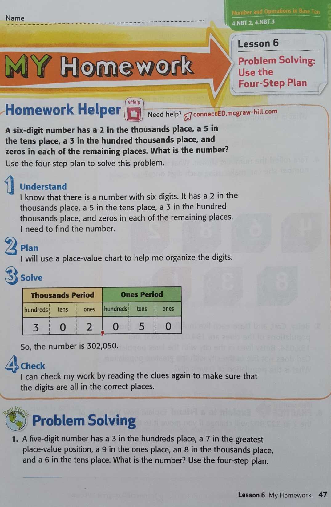my homework lesson 6 answer key