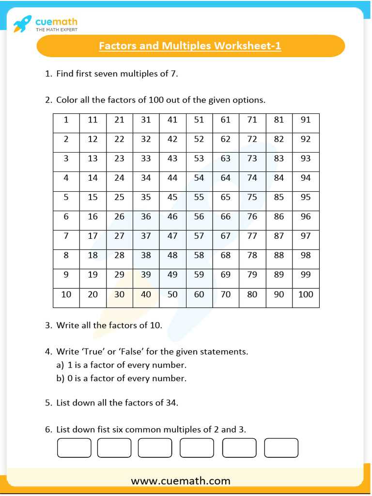 my homework lesson 7 factors and multiples answer key