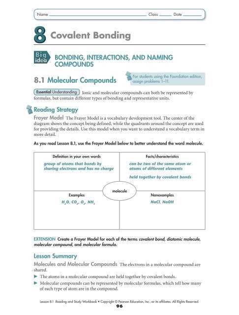naming covalent compounds answer key