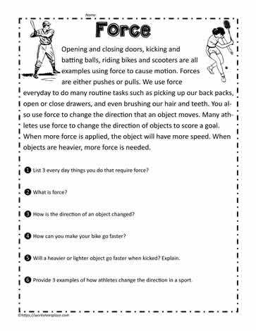 net force worksheet what causes objects to move answer key
