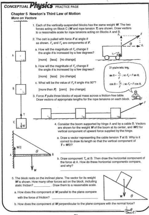 newtons law conceptual questions answer key bullet