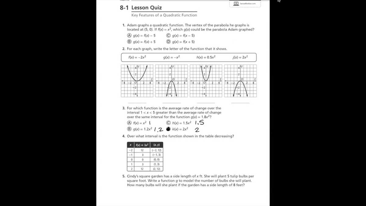 ohio state test algebra 1 session id 8 answer key