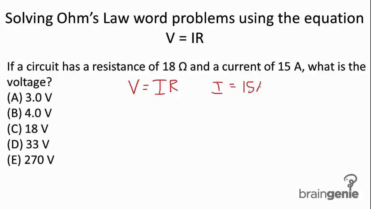 ohms law problems answer key