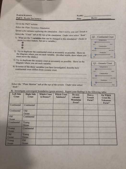 phet plate techtonics review sheet answer key phet plate techtonics review sheet answer key