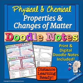 physical and chemical changes and properties of matter answer key