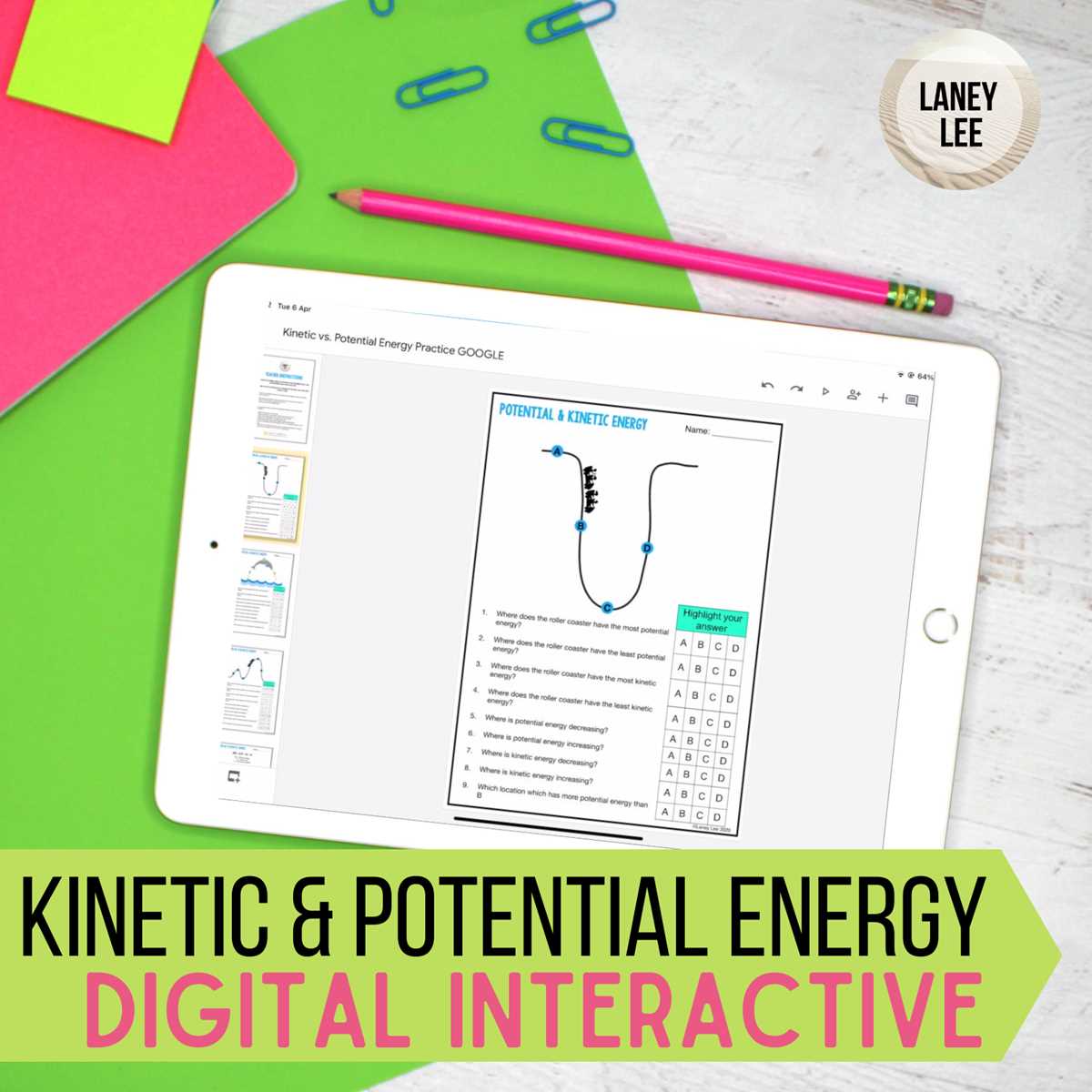 potential and kinetic energy webquest answer key
