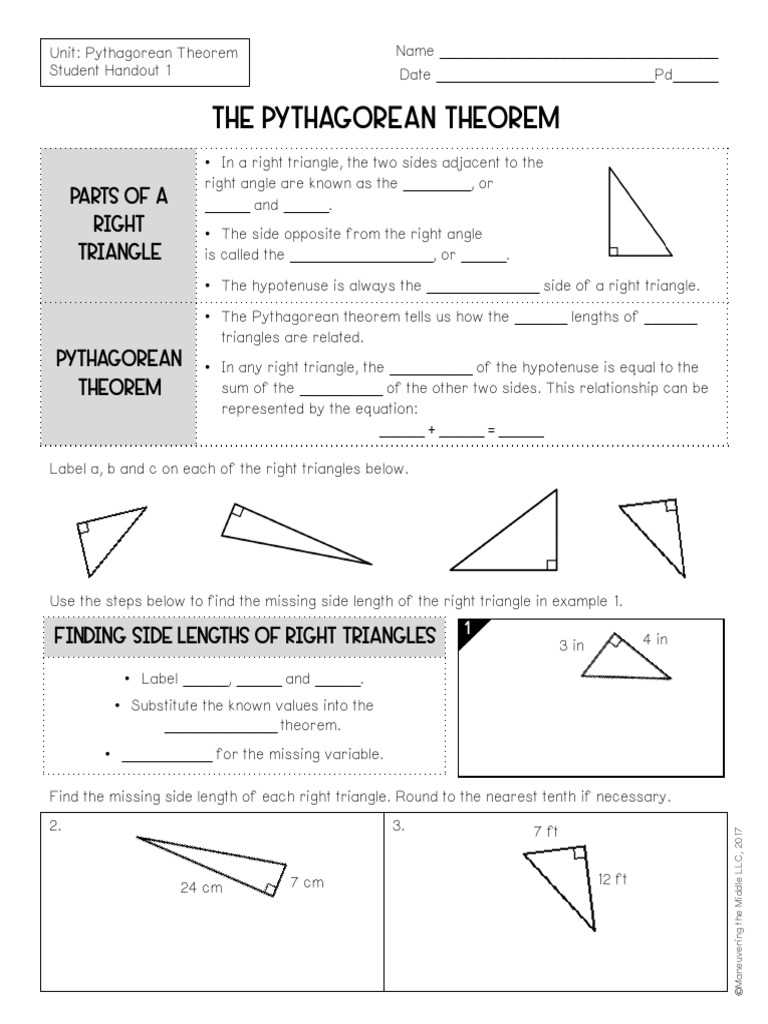 pythagorean theorem scavenger hunt answer key