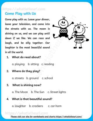 reading comprehension test for grade 2 with answer key