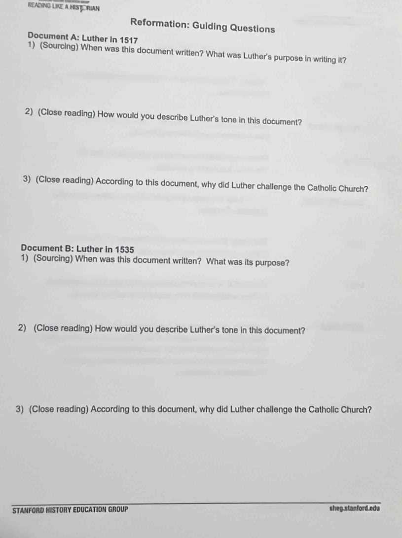 reading like a historian puritans guiding questions answer key