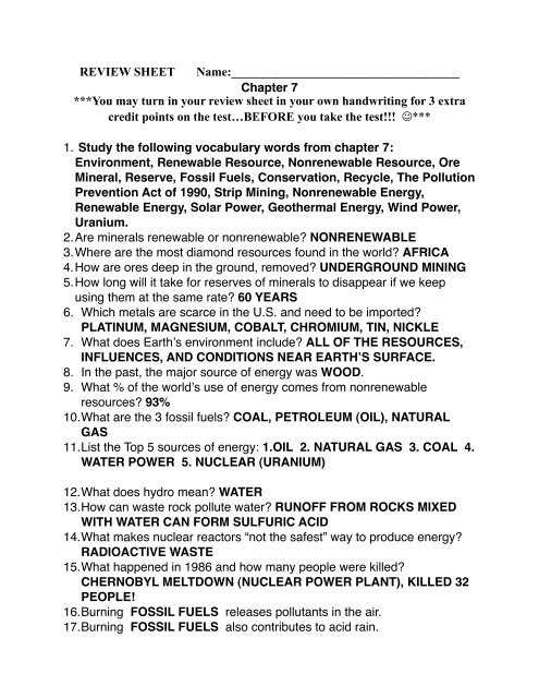 review and preview answer key