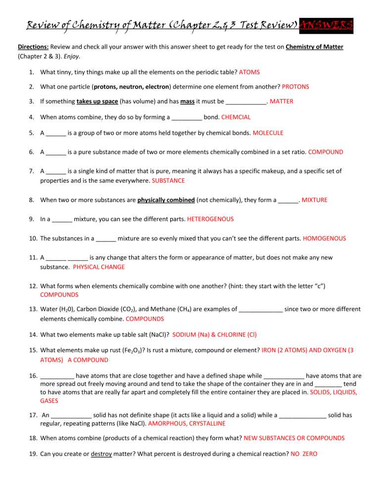 reviewing chemistry the physical setting third edition answer key