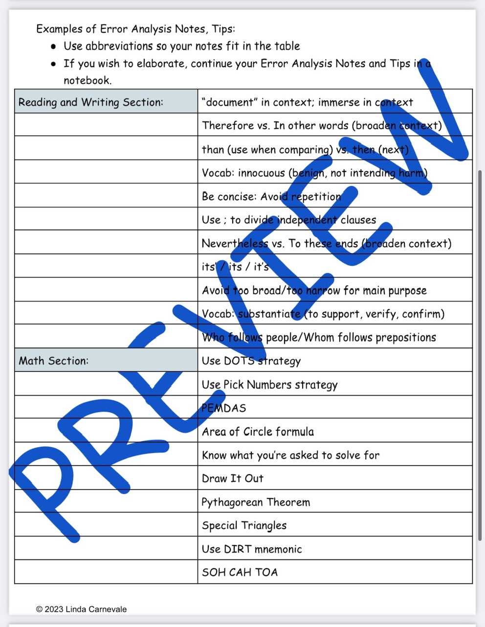 sat test answer key