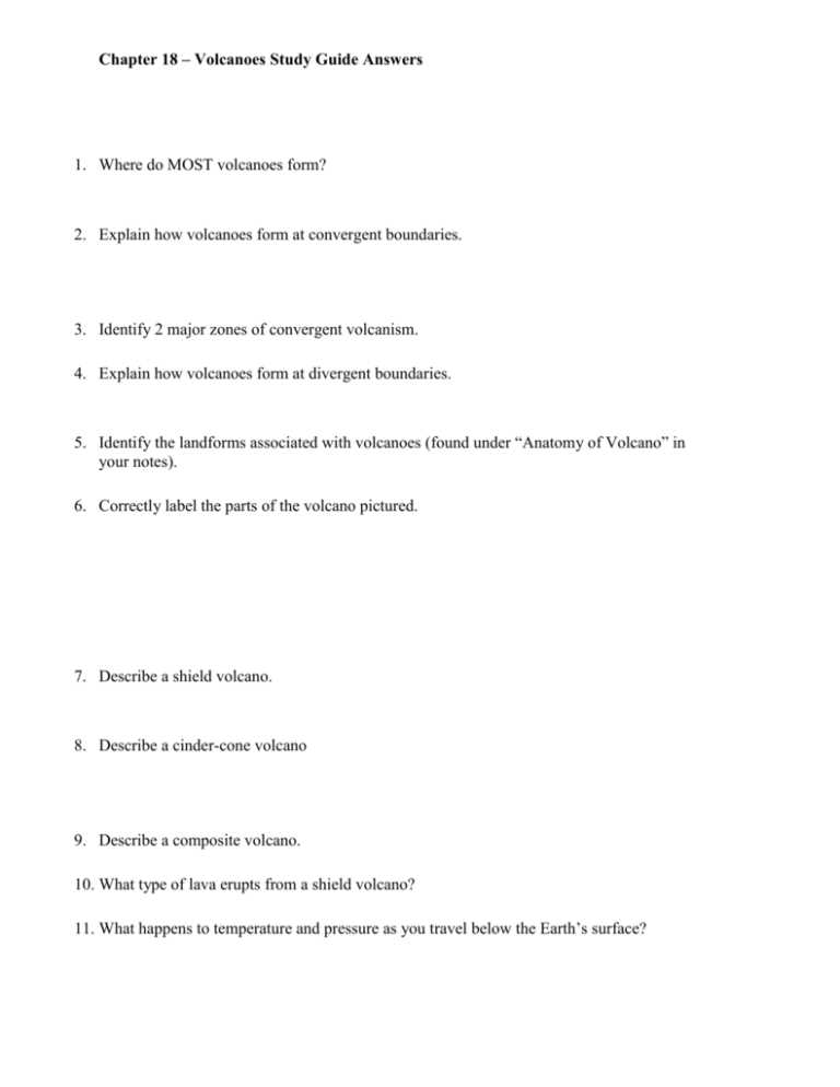 section 18.1 volcanoes.study guide answer key