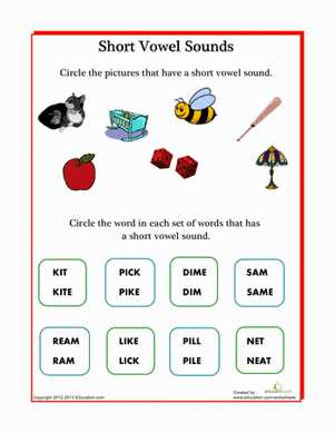 short and long vowels review answer key