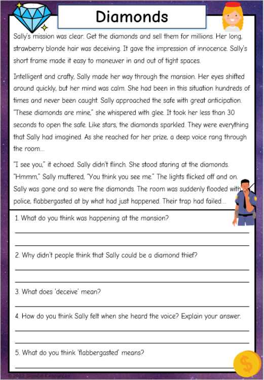 short stories with comprehensio and answers key fifth grade
