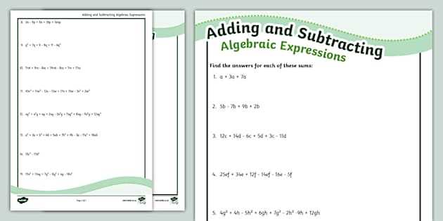 simplifying algebraic expressions math aids answer key