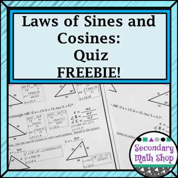 sine and cosine law maze answer key