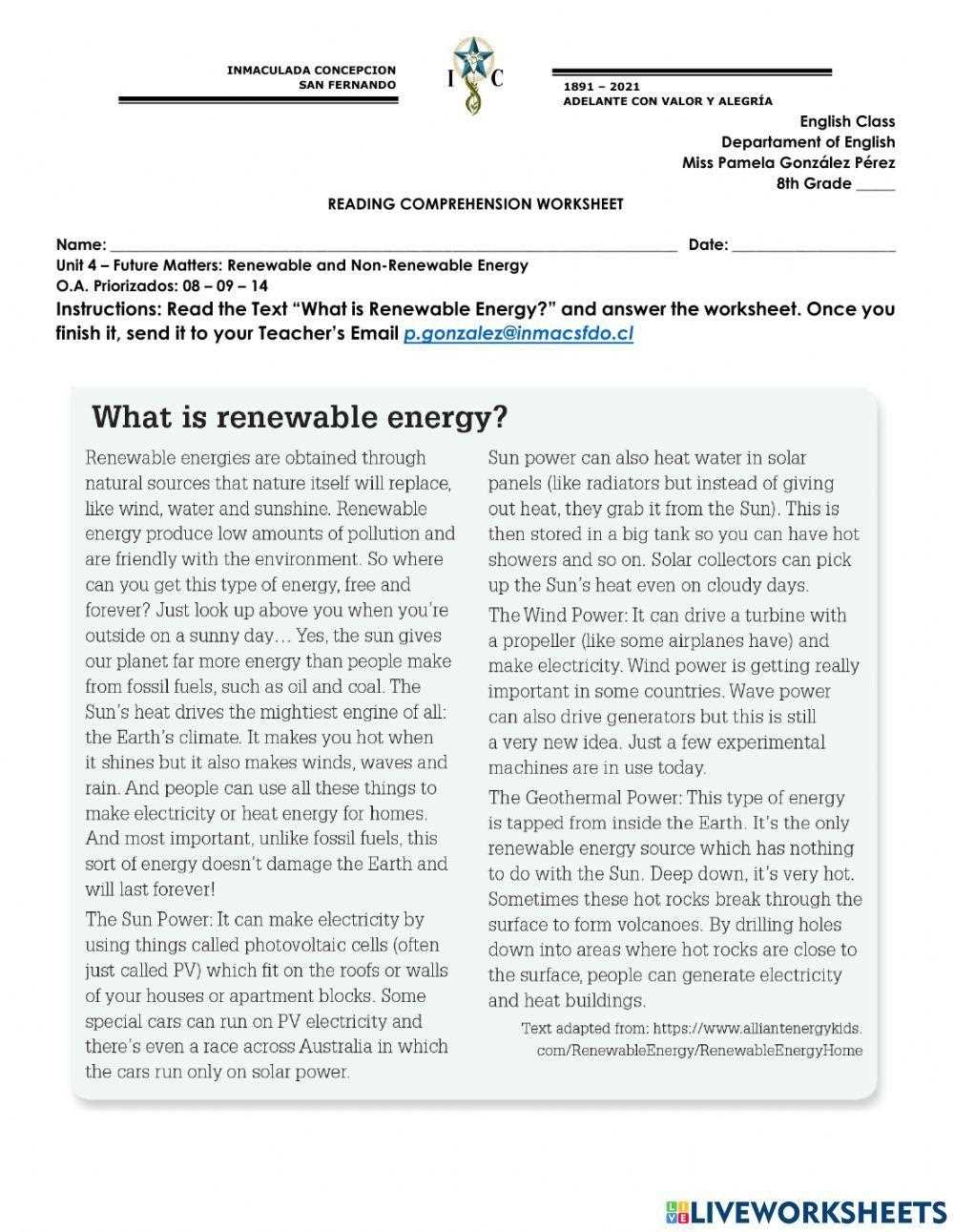 skills worksheet active reading section renewable energy today answer key