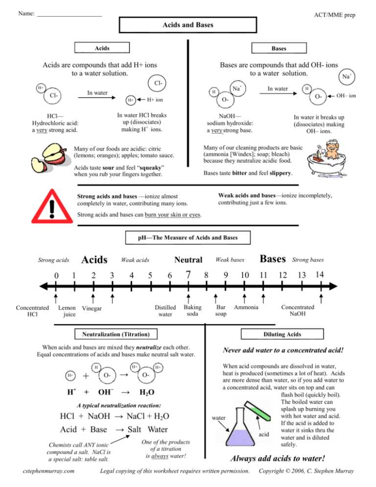 solution acid and bases study guide answer key