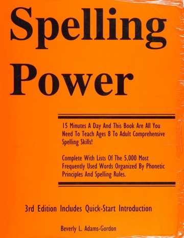 spelling power grade 7 answer key lesson 5