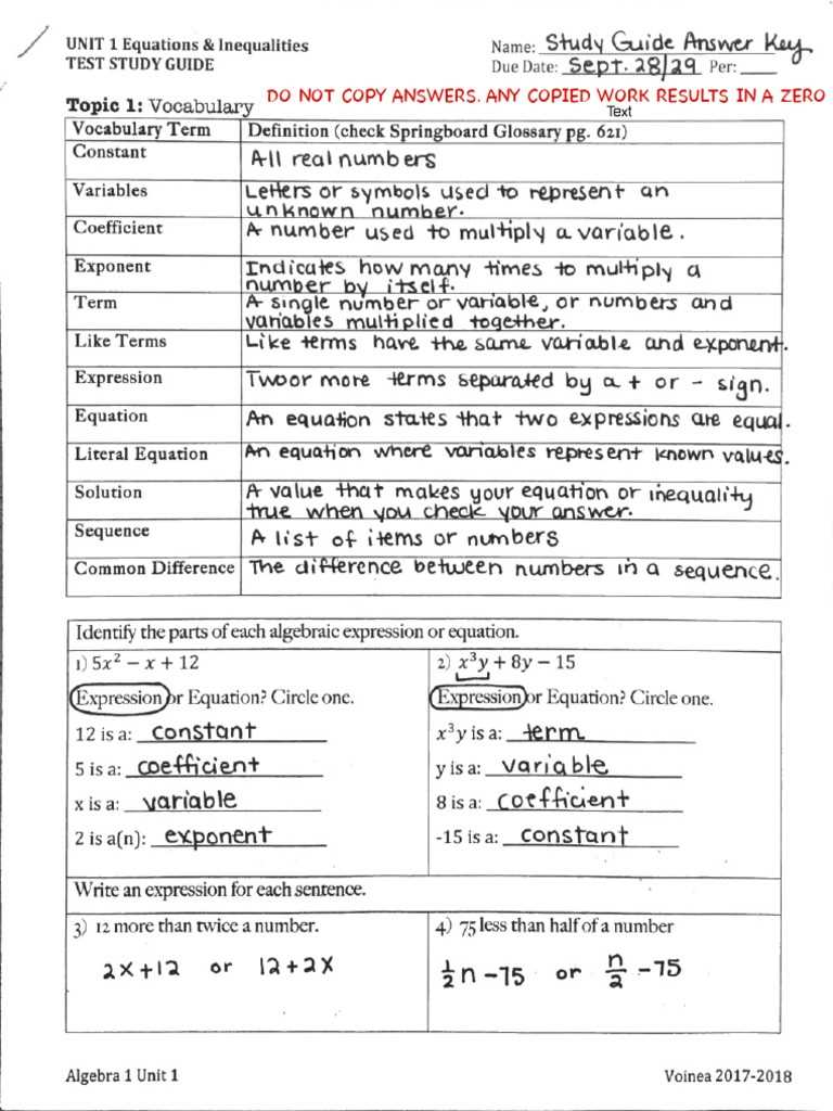 springboard geometry answer key unit 1