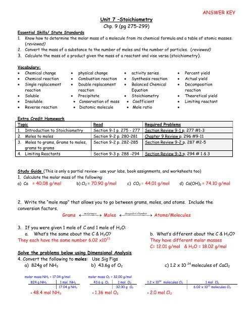 stoichiometry chapter 5 review packet answer key stoichiometry chapter 5 review packet answer key