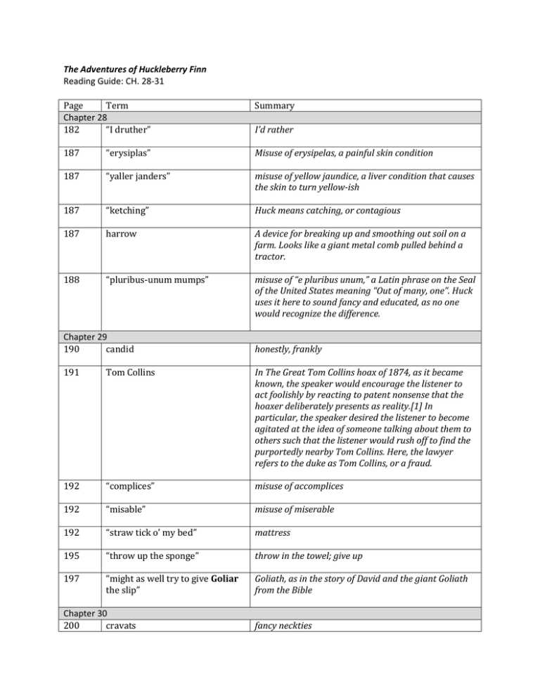 the adventures of huckleberry finn study guide answer key